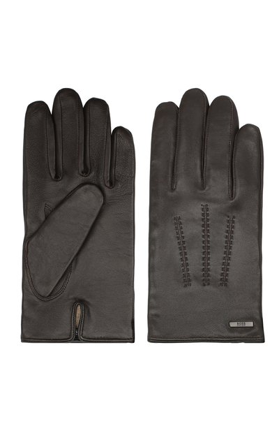 Кожаные перчатки BOSS коричневого цвета по цене 10500 руб., арт. 50437119, фото 2 Кожаные перчатки BOSS, арт. 50437119, фото 2