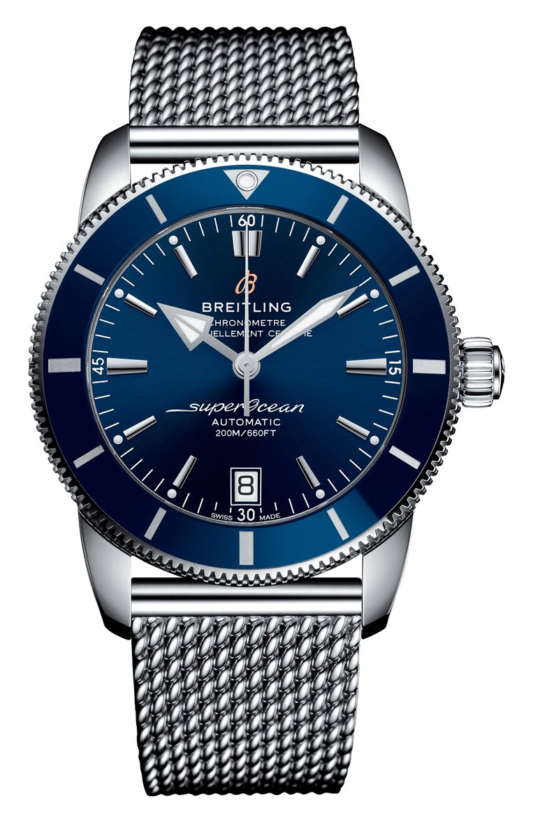 Мужские часы superocean heritage ii BREITLING бесцветного цвета, арт. AB2010161C1A1 | Фото 1 (Цвет циферблата: Синий; Механизм: Автомат; Нос: Не проставлено; Региональные ограничения белый список (Axapta Mercury): Не проставлено; Материал корпуса: Сталь; Ограничения доставки: m-style)