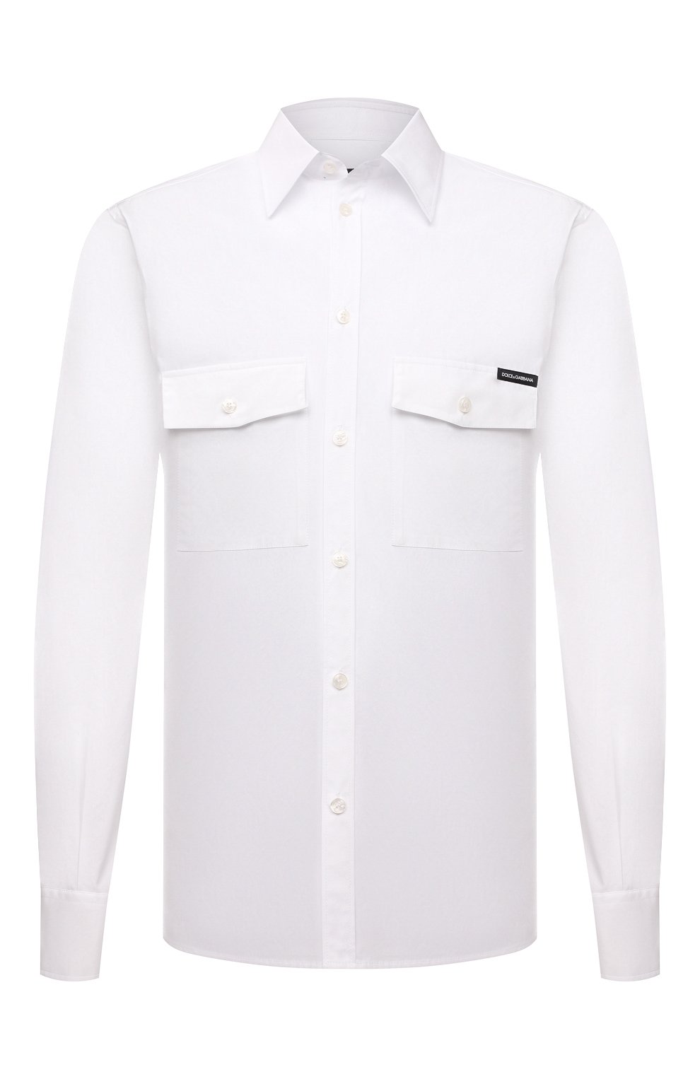 Хлопковая рубашка DOLCE & GABBANA белого цвета по цене 57450 руб., арт. G5JA6T/FU5T9, фото 1 Хлопковая рубашка DOLCE & GABBANA, арт. G5JA6T/FU5T9, фото 1