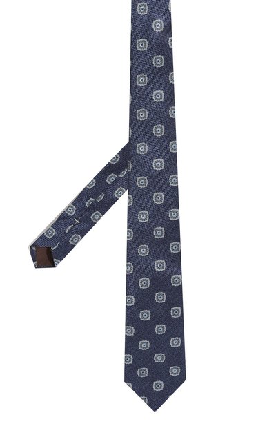 Шелковый галстук CANALI темно-синего цвета по цене 15450 руб., арт. 18/HJ03939, фото 3 Шелковый галстук CANALI, арт. 18/HJ03939, фото 3