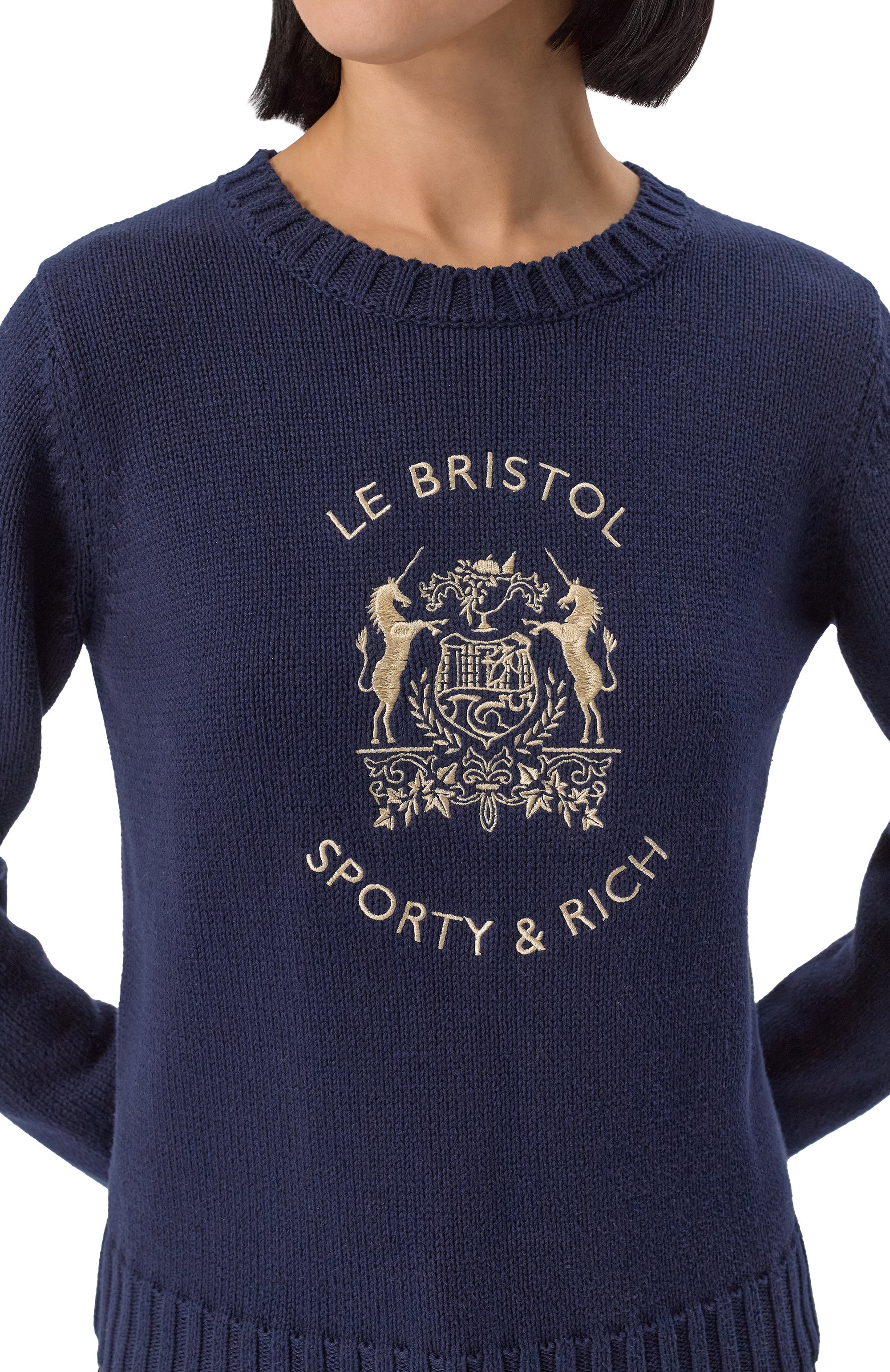 Хлопковый пуловер sporty & rich x le bristol paris SPORTY AND RICH, арт. WS065517621BL32, фото 5