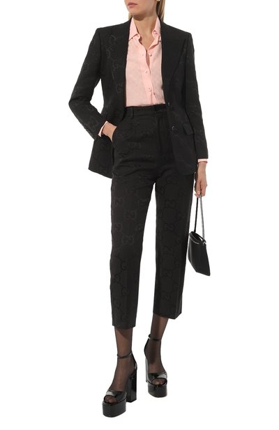 Хлопковые брюки GUCCI черного цвета по цене 132480 руб., арт. 675974 ZAHT6, фото 2 Хлопковые брюки GUCCI, арт. 675974 ZAHT6, фото 2