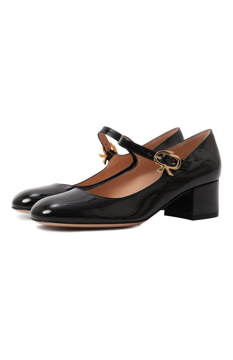Женские лакированные туфли mary ribbon 45 GIANVITO ROSSI черного цвета, арт. G22101.45RIC.VERNER0 | Фото 1 (Материал внутренний: Натуральная кожа; Подошва: Плоская; Автоматизация ТО: Проставлено; Каблук высота: Низкий; Автоматизация состава: Проставлено; Материал внешний: Натуральная кожа; Каблук тип: Устойчивый)