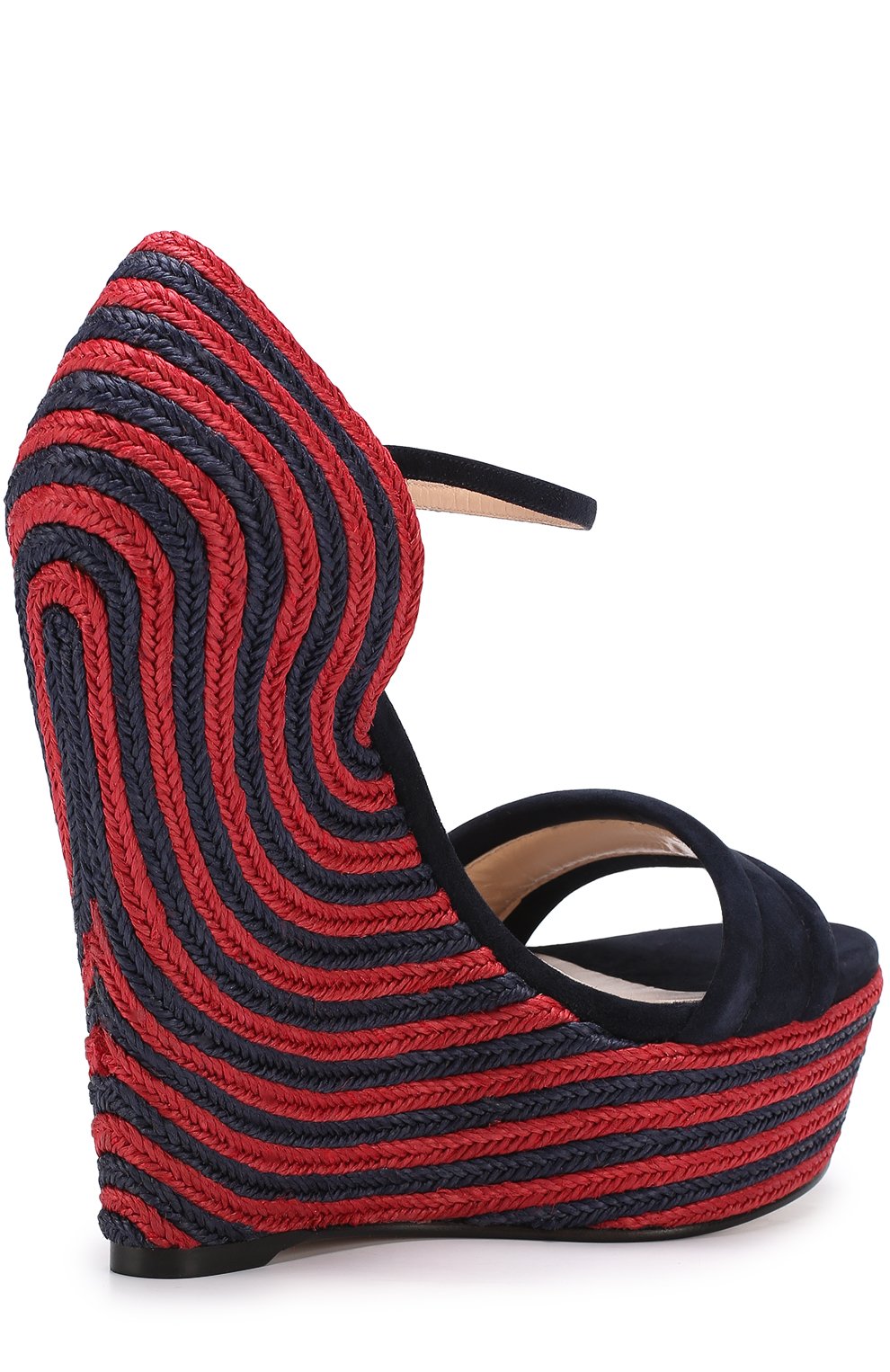 Замшевые босоножки barbette на танкетке GUCCI темно-синего цвета по цене 43300 руб., арт. 454101/C2000, фото 3 Замшевые босоножки barbette на танкетке GUCCI, арт. 454101/C2000, фото 3