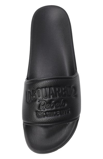 Шлепанцы DSQUARED2 черного цвета по цене 29350 руб., арт. FSM0090/35008878, фото 5 Шлепанцы DSQUARED2, арт. FSM0090/35008878, фото 5