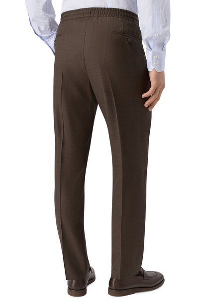 Шерстяные брюки CORNELIANI темно-коричневого цвета по цене 54850 руб., арт. 274L25/2717087, фото 4 Шерстяные брюки CORNELIANI, арт. 274L25/2717087, фото 4