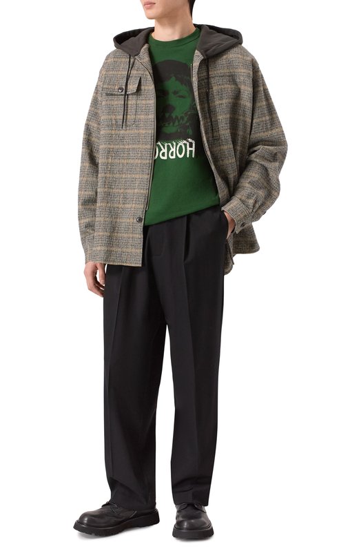 Рубашка из хлопка и шерсти Undercover UP2E4407-1 Серый  UP2E4407-1 Фото 2