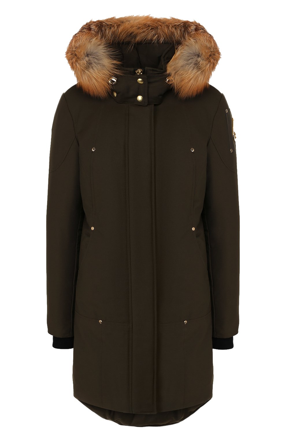 Пуховик с меховой отделкой MOOSE KNUCKLES хаки цвета по цене 131500 руб., арт. M39LP203GH, фото 1 Пуховик с меховой отделкой MOOSE KNUCKLES, арт. M39LP203GH, фото 1