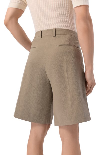 Хлопковые шорты MVST хаки цвета по цене 65500 руб., арт. M26.2PM.T018/F133 SEERSUCKER, фото 4 Хлопковые шорты MVST, арт. M26.2PM.T018/F133 SEERSUCKER, фото 4