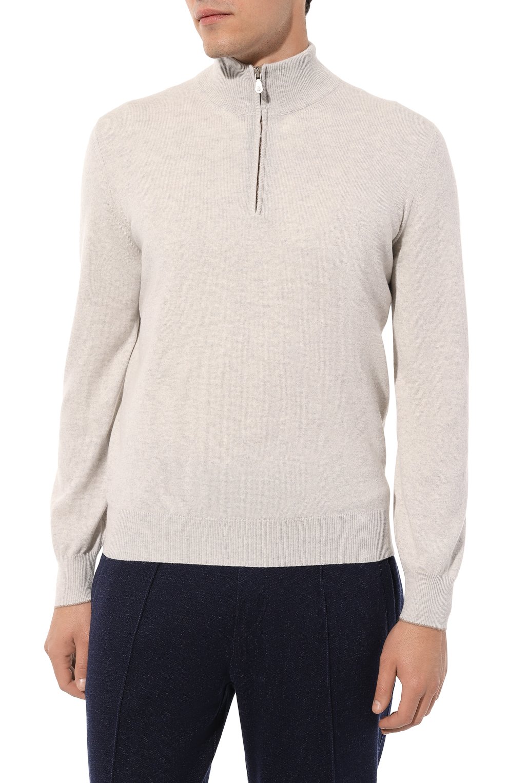 Кашемировый джемпер BRUNELLO CUCINELLI светло-серого цвета по цене 175000 руб., арт. M2200124, фото 3 Кашемировый джемпер BRUNELLO CUCINELLI, арт. M2200124, фото 3