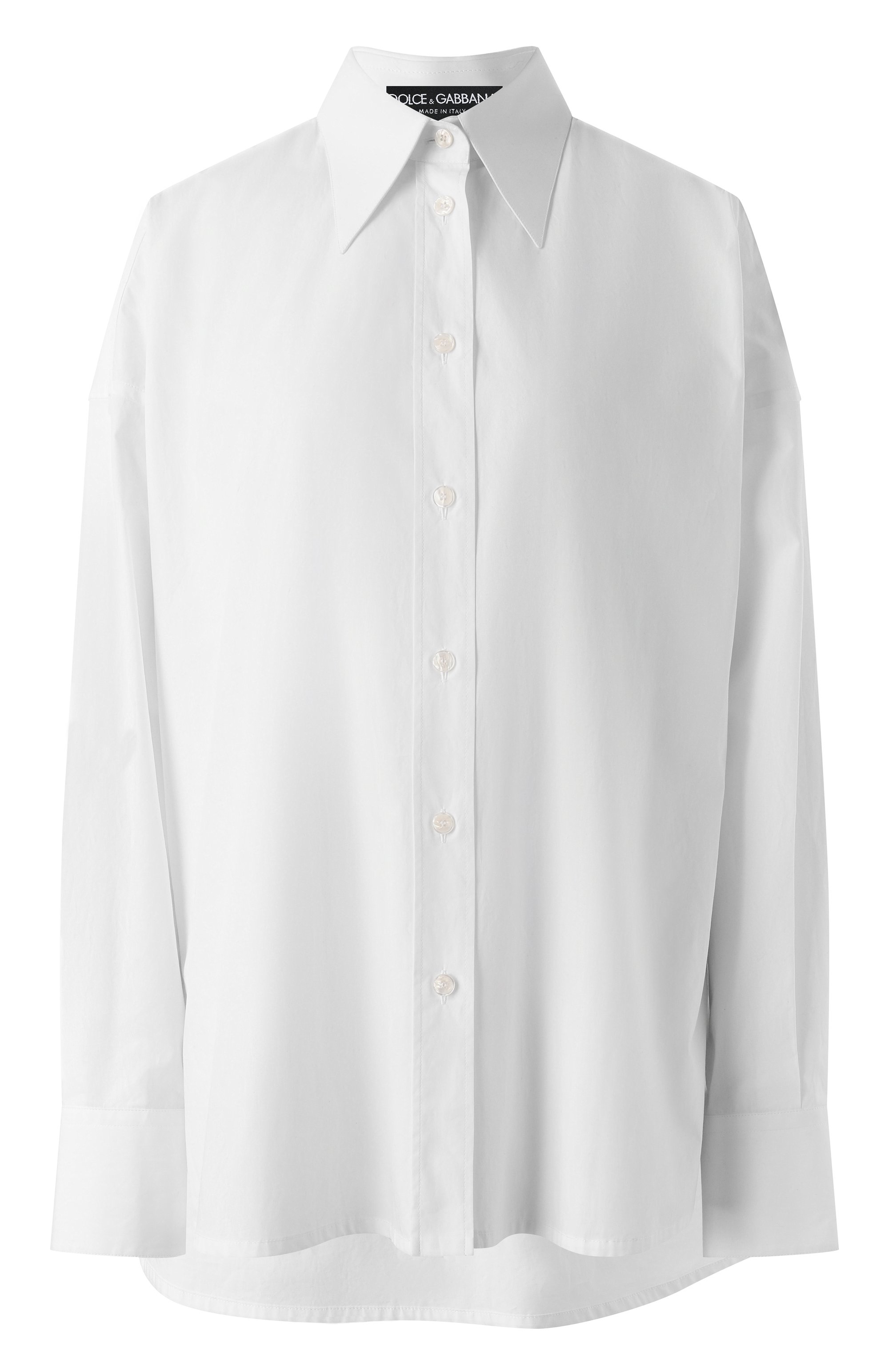 Хлопковая рубашка DOLCE & GABBANA белого цвета по цене 79150 руб., арт. F5N84T/FU5GK, фото 1 Хлопковая рубашка DOLCE & GABBANA, арт. F5N84T/FU5GK, фото 1