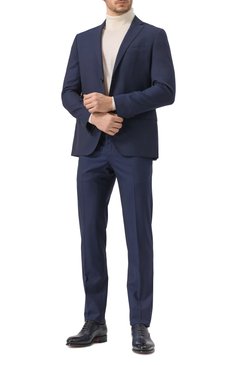 Мужской шерстяной костюм CORNELIANI темно-синего цвета, арт. 256005-2518414_SET | Фото 2 (Рукава: Длинные; Материал внешний: Шерсть; Стили: Кэжуэл, Классический; Костюмы М: Однобортный)