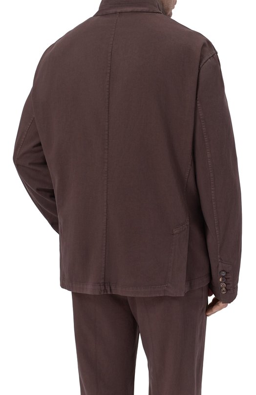 Куртка из хлопка и льна Cortigiani 4AG642 Коричневый  4AG642 Фото 4