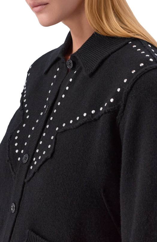 Кардиган из шерсти и кашемира Zadig and Voltaire KWCA01648 Чёрный  KWCA01648 Фото 5