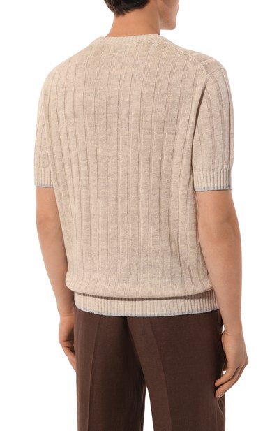 Джемпер изо льна и хлопка BRUNELLO CUCINELLI бежевого цвета по цене 116000 руб., арт. M2L70B2273, фото 4 Джемпер изо льна и хлопка BRUNELLO CUCINELLI, арт. M2L70B2273, фото 4