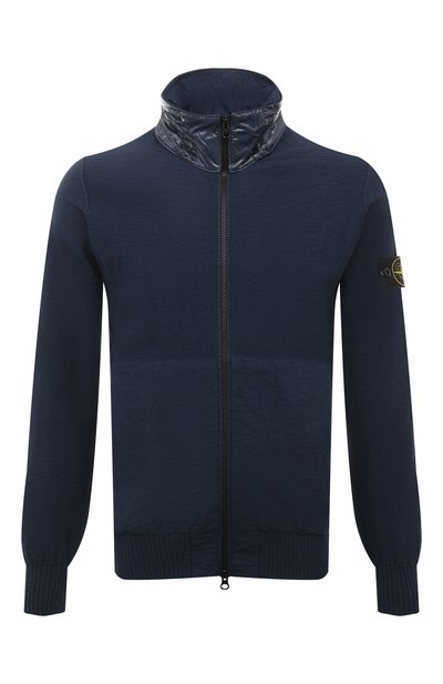 Хлопковый кардиган STONE ISLAND синего цвета по цене 36300 руб., арт. 525B0, фото 1 Хлопковый кардиган STONE ISLAND, арт. 525B0, фото 1