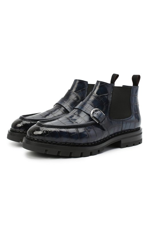 

Челси из кожи аллигатора Santoni Precious, Синий