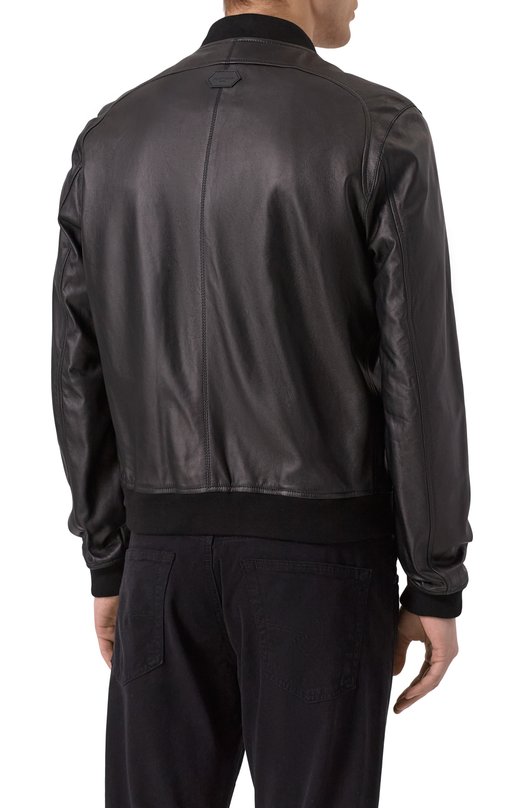 Кожаный бомбер Jacob Cohen 25E P/JUM_H0074 00G D1360 RW Чёрный  25E P/JUM_H0074 00G D1360 RW Фото 4