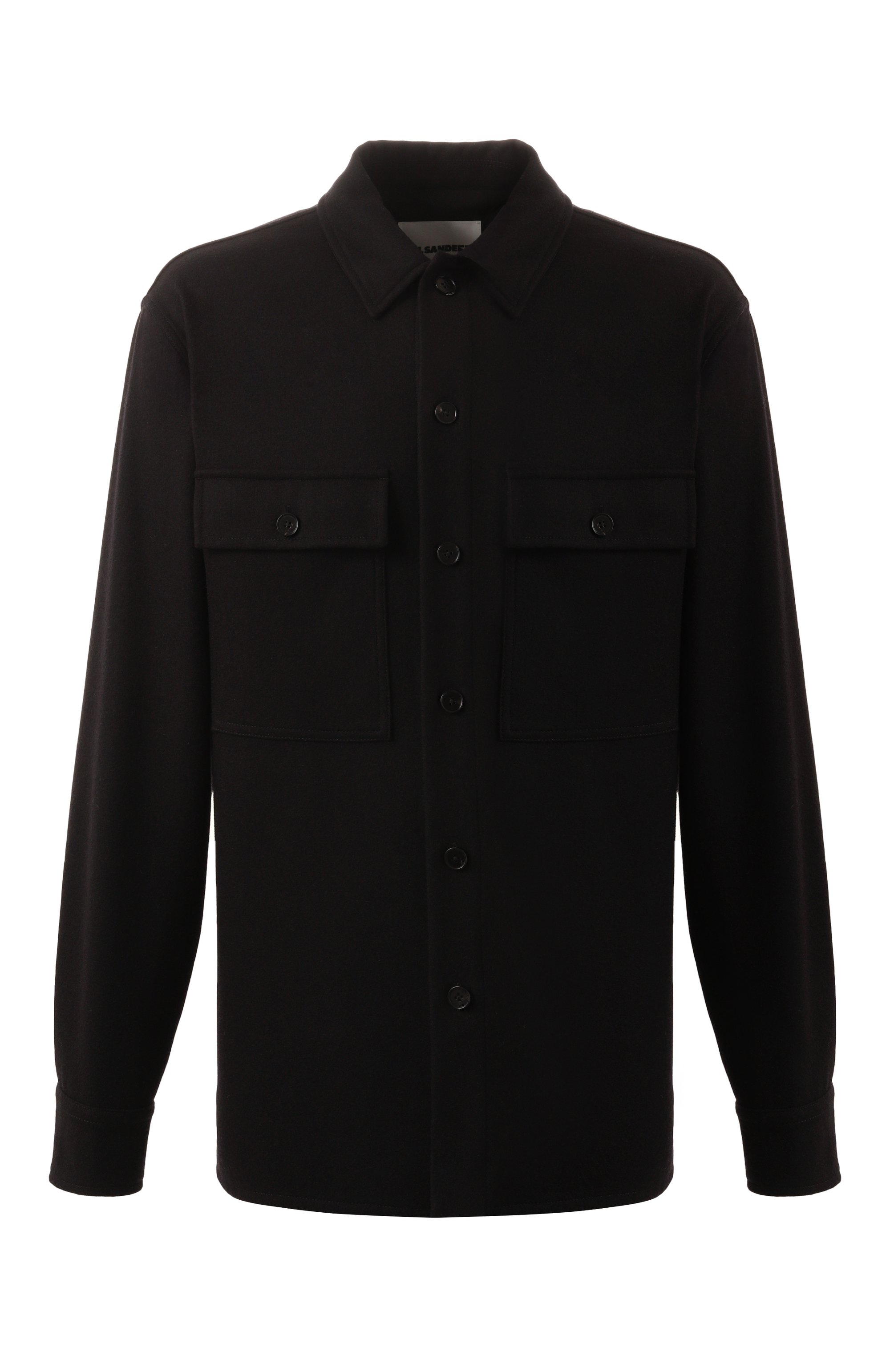 Шерстяная куртка-рубашка JIL SANDER черного цвета по цене 156000 руб., арт. J47DL0131/J40182, фото 1 Шерстяная куртка-рубашка JIL SANDER, арт. J47DL0131/J40182, фото 1