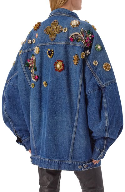 Джинсовая куртка с отделкой бисером и стразами DOLCE & GABBANA, арт. F9S96Z/G80C8, фото 4