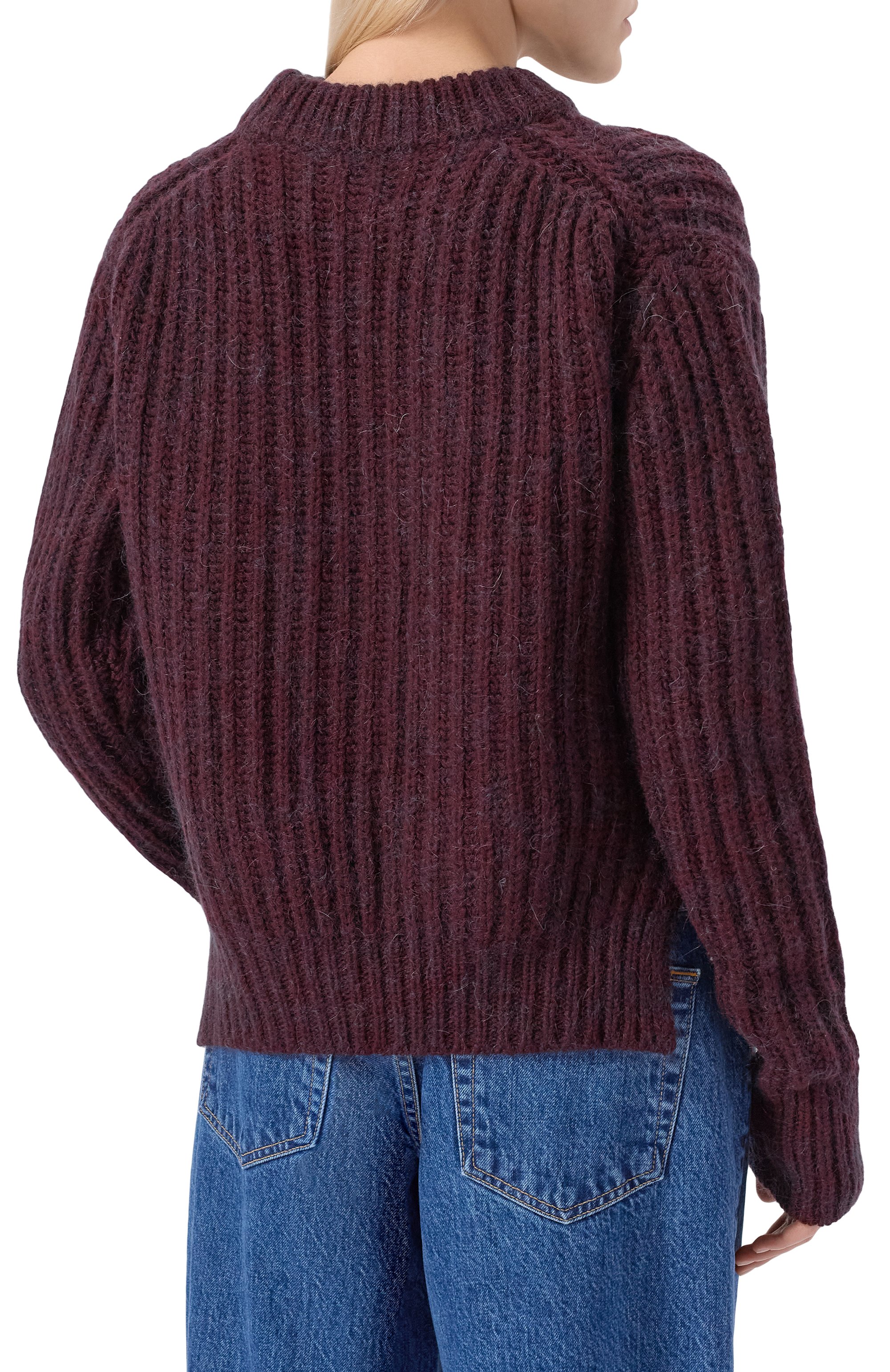 Свитер из шерсти и кашемира SASUPHI бордового цвета по цене 141500 руб., арт. W25662/BU, фото 4 Свитер из шерсти и кашемира SASUPHI, арт. W25662/BU, фото 4