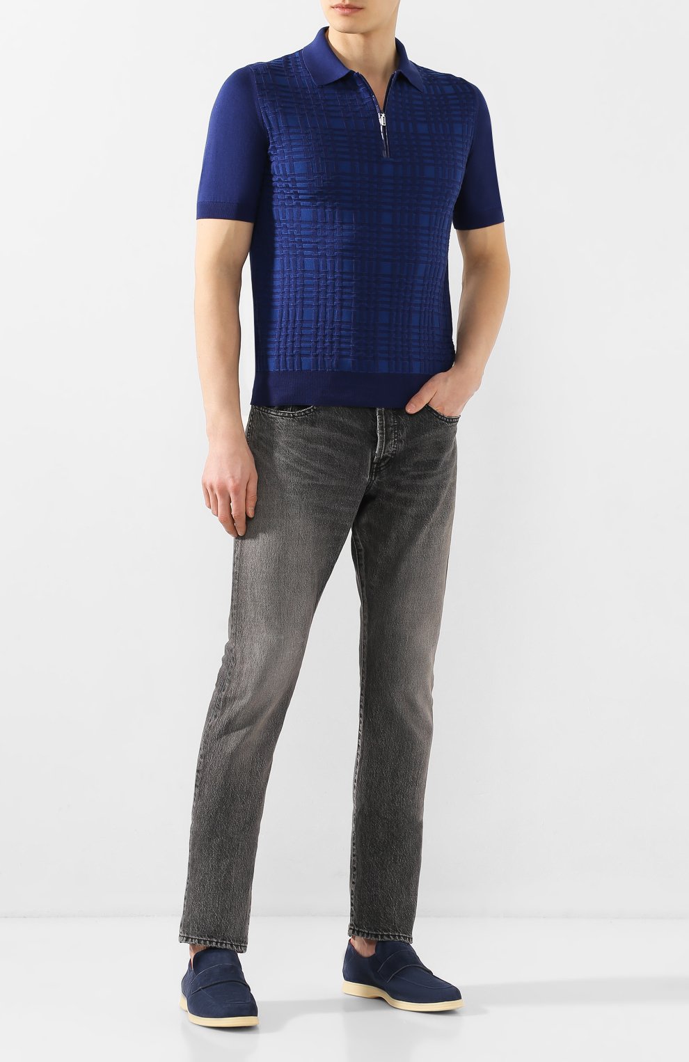 Поло с отделкой из кожи аллигатора ZILLI, арт. MBT-PZ092-CR0C1/MC03/AMIS, фото 2