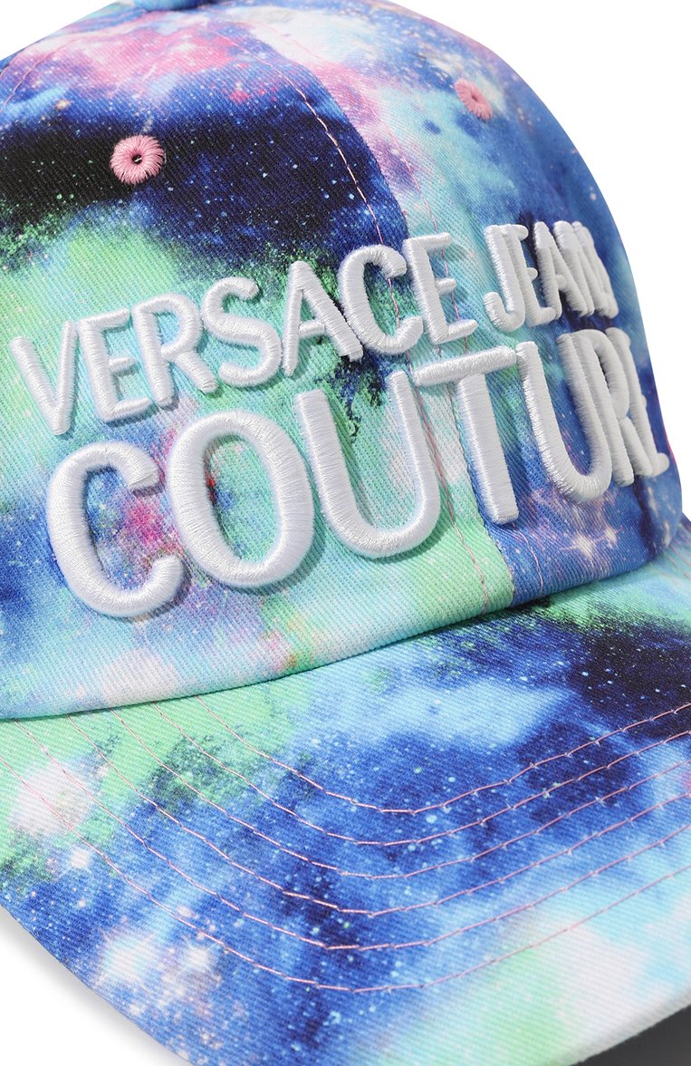 Женская хлопковая бейсболка VERSACE JEANS COUTURE �разноцветного цвета, арт. 73HAZK12-BASEBALL CAP WITH CENTRAL/ZG108 | Фото 4 (Материал: Хлопок, Текстиль; Нос: Не проставлено; Материал сплава: Проставлено; Региональные ограничения белый список (Axapta Mercury): Не проставлено)