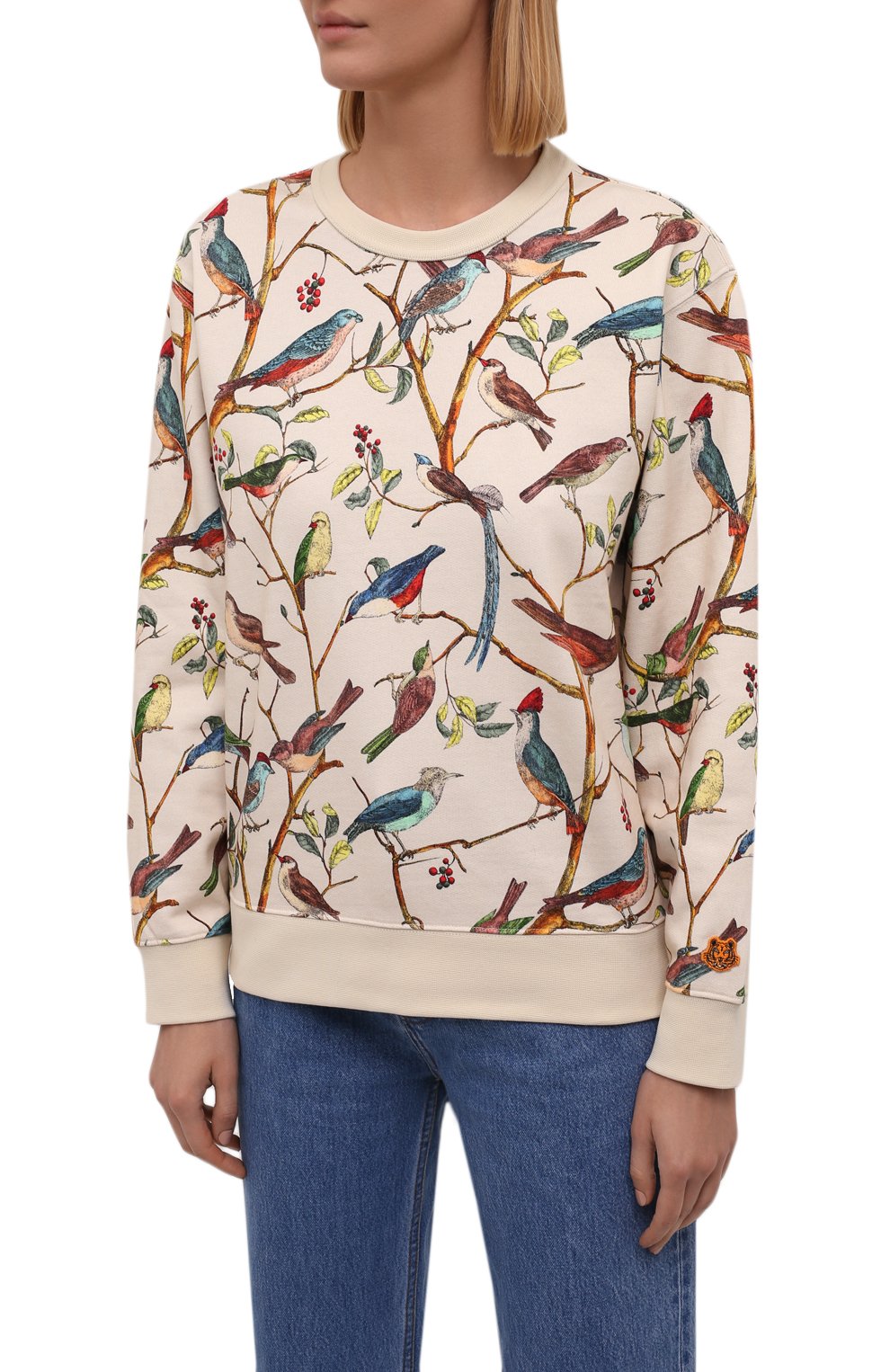 Хлопковый свитшот KENZO кремового цвета по цене 27500 руб., арт. FB62SW8334M0, фото 3 Хлопковый свитшот KENZO, арт. FB62SW8334M0, фото 3