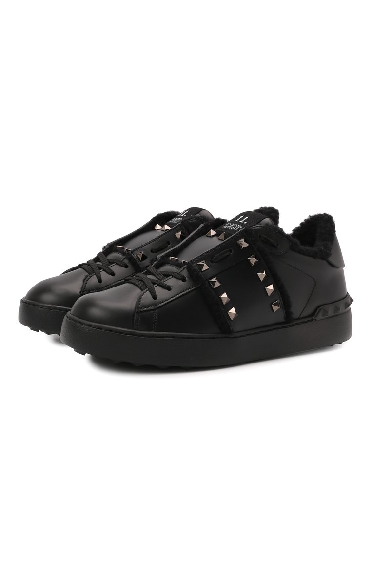 Кожаные кеды rockstud untitled VALENTINO, арт. WW0S0A01/FAN, фото 1