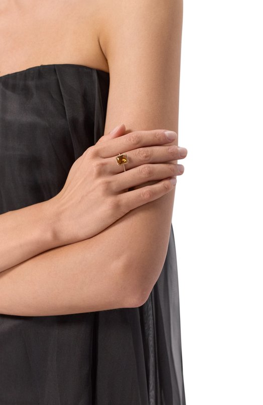 Кольцо-багет с цитрином Secrets jewelry КБЦП00305 Золотой  КБЦП00305 Фото 2