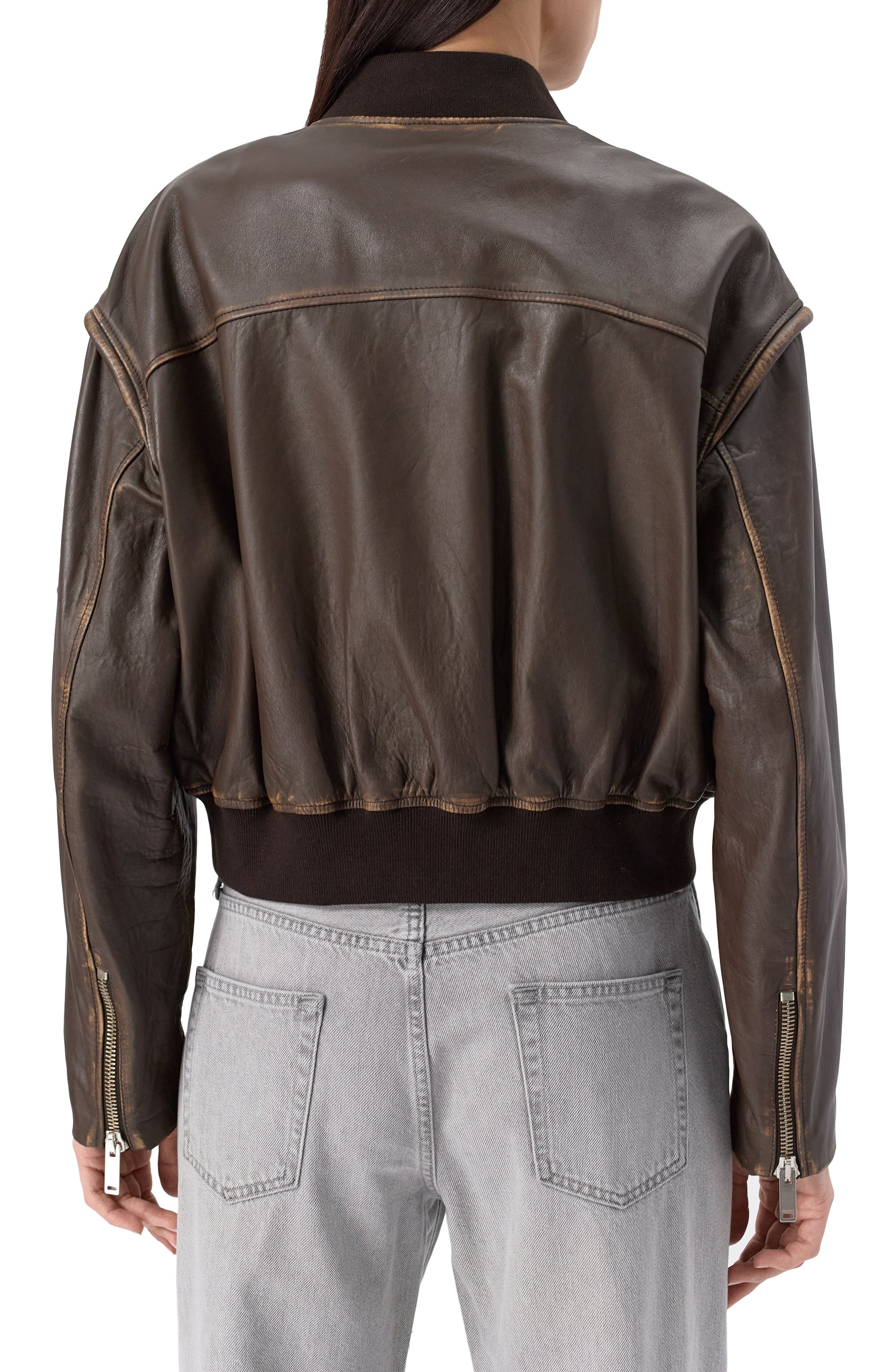 Кожаный бомбер HALFBOY, арт. HS251WL084, фото 4