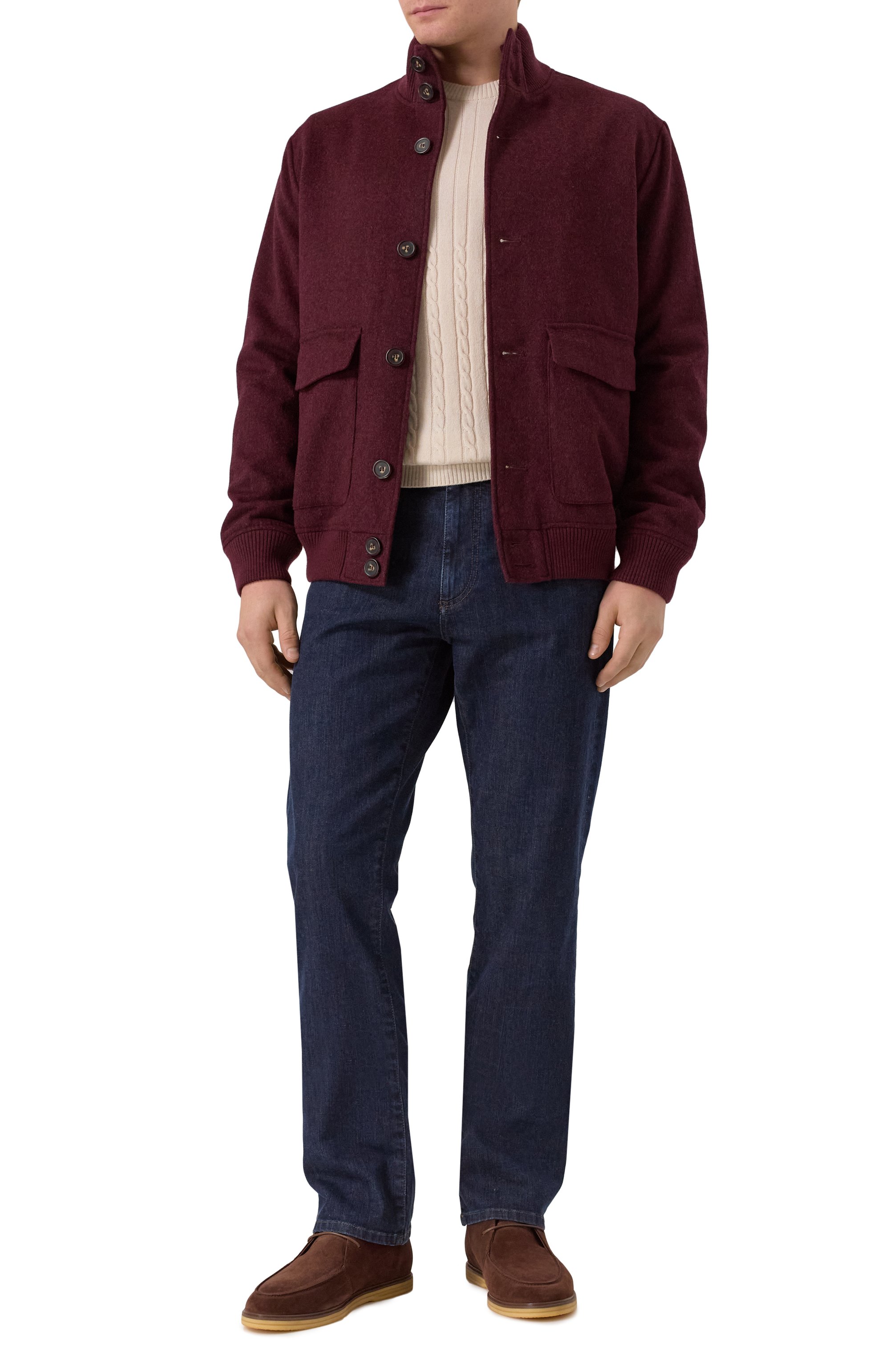Шерстяной бомбер 12 STOREEZ бордового цвета по цене 53000 руб., арт. 127380, фото 2 Шерстяной бомбер 12 STOREEZ, арт. 127380, фото 2