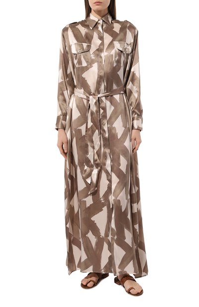 Атласное платье KITON, арт. D47H321K0978C_D47T321K0978C_D47Z321K0978C, фото 3