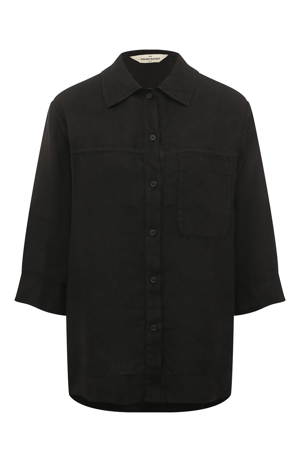 Льняная рубашка GRAN SASSO черного цвета по цене 26950 руб., арт. 61234/50002, фото 1 Льняная рубашка GRAN SASSO, арт. 61234/50002, фото 1