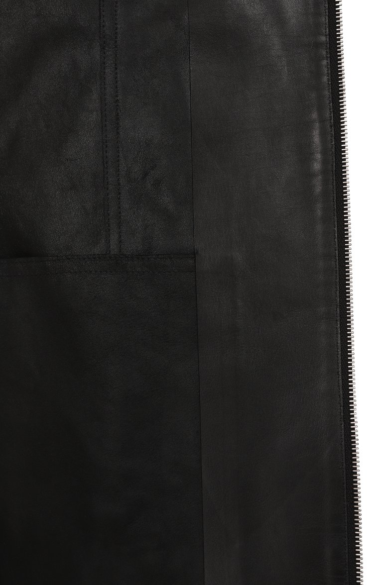 Женская кожаная куртка JIL SANDER черного цвета, арт. J03BN0183-J07207 | Фото 7 (Автоматизация состава: Проставлено; Автоматизация ТО: Проставлено; Материал подклада: Вискоза; Материал внешний: Натуральная кожа; Длина (верхняя одежда): Короткие; Рукава: Длинные; Женское Кросс-КТ: Замша и кожа; Кросс-КТ: Куртка, Легкие; Стили: Кэжуэл)