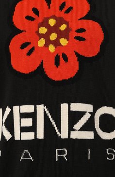 Мужской хлопковый свитер KENZO черного цвета, арт. FD55PU3803LC | Фото 5 (Рукава: Длинные; Длина (для топов): Стандартные; Принт: С принтом; Материал сплава: Проставлено; Материал внешний: Хлопок; Мужское Кросс-КТ: Свитер-одежда; Драгоценные камни: Проставлено; Стили: Кэжуэл)