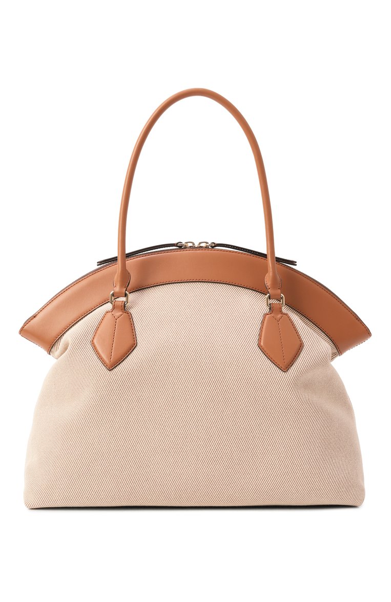 Женская сумка-тоут furla erica xl FURLA светло-бежевого цвета, арт. WB01429/BX3540 | Фото 6 (Размер: large; Материал: Текстиль; Автоматизация ТО: Проставлено; Автоматизация состава: Проставлено)