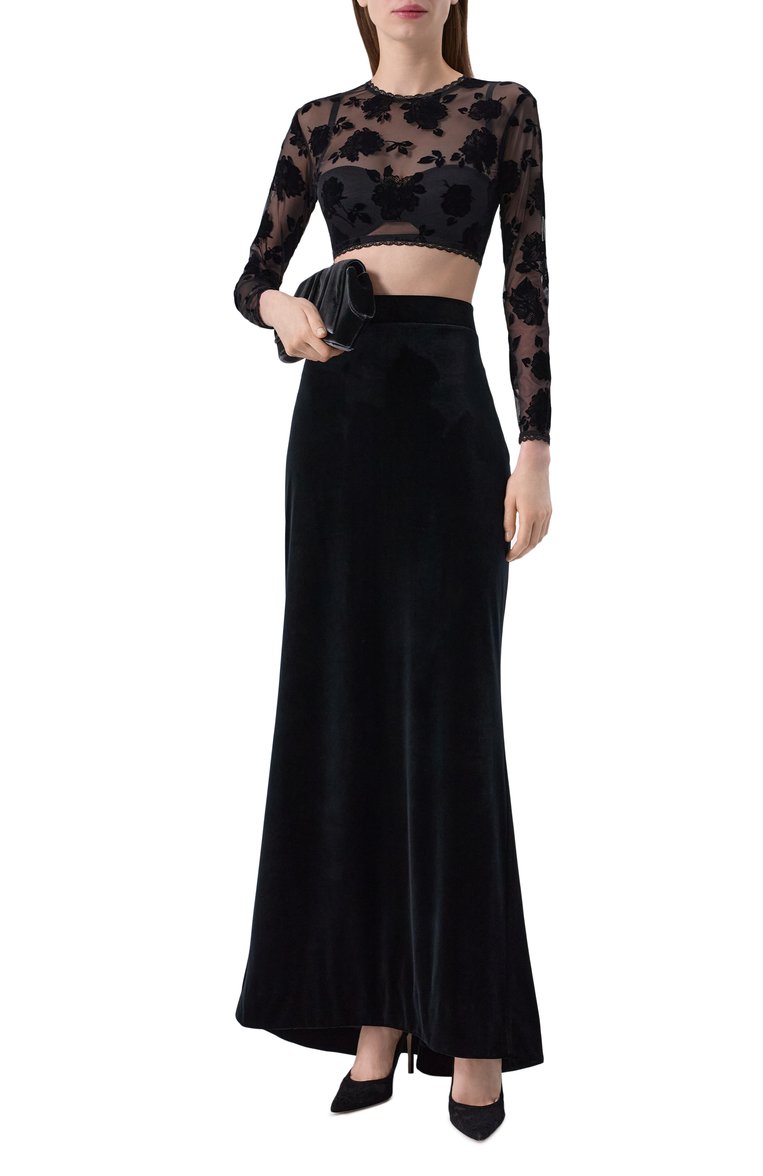 Женские текстильные туфли claudia 105 GIANVITO ROSSI �черного цвета, арт. G22315.15RIC.LRMNENN | Фото 2 (Драгоценные камни: Проставлено; Подошва: Плоская; Материал сплава: Проставлено; Материал внутренний: Натуральная кожа; Каблук высота: Высокий; Материал внешний: Текстиль; Каблук тип: Шпилька)