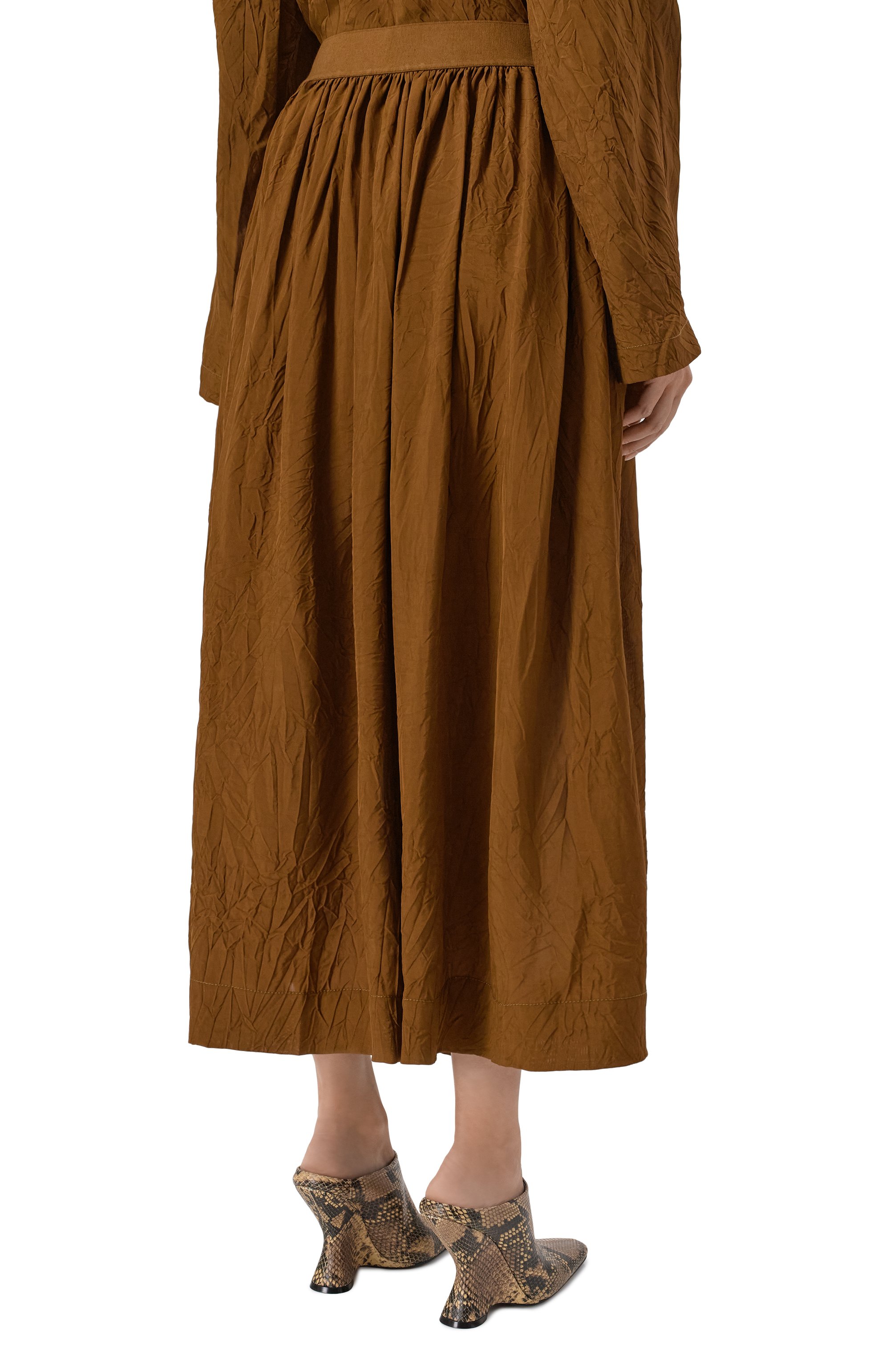 Юбка из вискозы UMA WANG коричневого цвета по цене 89950 руб., арт. S3 M UP2002, фото 4 Юбка из вискозы UMA WANG, арт. S3 M UP2002, фото 4