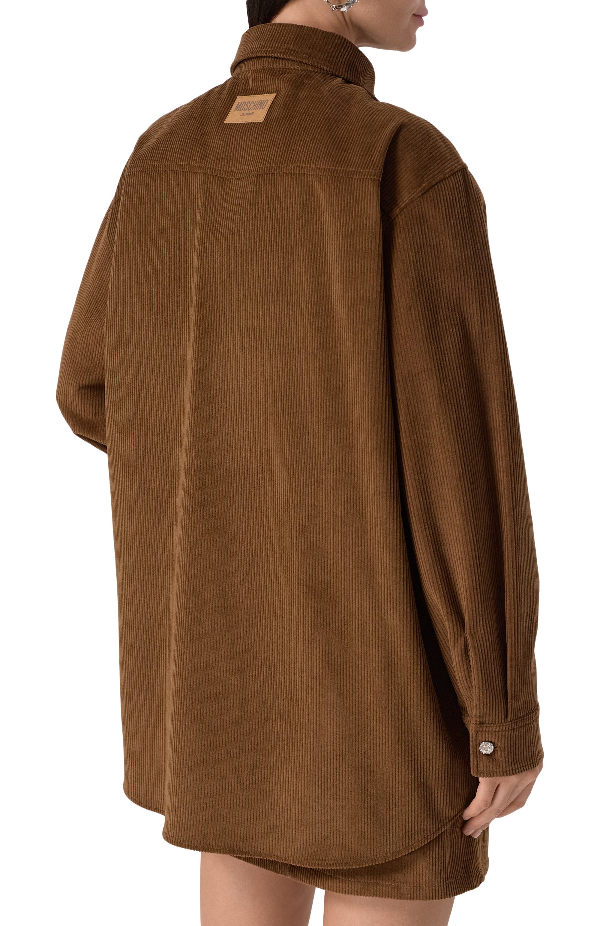 Вельветовая рубашка M05CH1NO JEANS коричневого цвета по цене 48350 руб., арт. V0201/8220, фото 4 Вельветовая рубашка M05CH1NO JEANS, арт. V0201/8220, фото 4