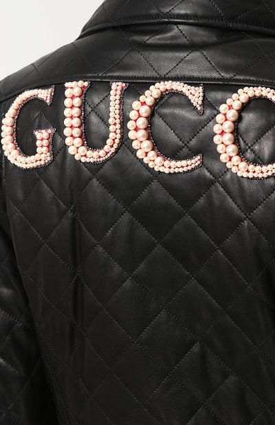 Стеганая кожаная куртка с декорированной спинкой GUCCI, арт. 502674/XG576, фото 5
