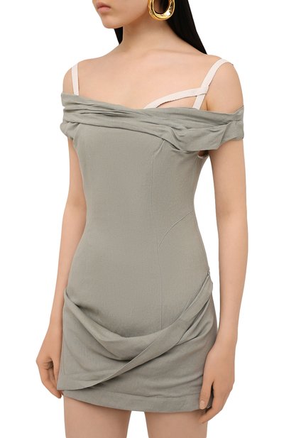 Платье из вискозы и льна JACQUEMUS, арт. 211DR22/111530, фото 3