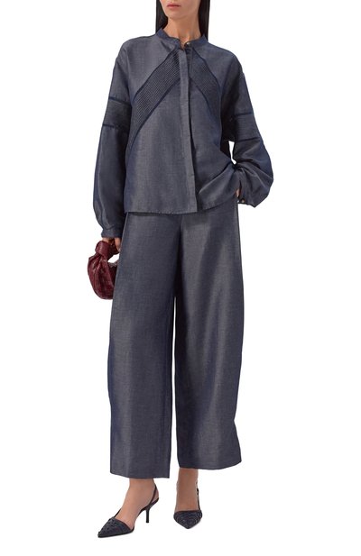 Кожаные туфли GIORGIO ARMANI темно-синего цвета по цене 125500 руб., арт. GW003927/AF28724, фото 3 Кожаные туфли GIORGIO ARMANI, арт. GW003927/AF28724, фото 3