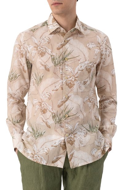 Рубашка из хлопка и льна KITON, арт. UMCNERH0928301, фото 3