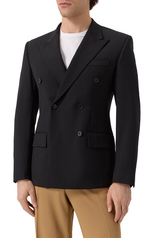 Шерстяной пиджак Jacob Lee MWB001SS25B-W Чёрный  MWB001SS25B-W Фото 4