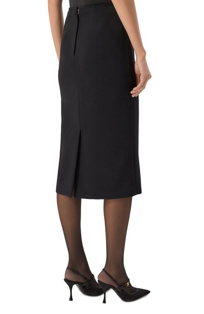 Шерстяная юбка DOLCE & GABBANA черного цвета по цене 109000 руб., арт. F4C4ST/FU2L8, фото 4 Шерстяная юбка DOLCE & GABBANA, арт. F4C4ST/FU2L8, фото 4