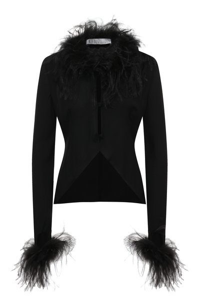 Блузка из вискозы с отделкой перьями GIUSEPPE DI MORABITO, арт. FW22164T0-199, фото 1