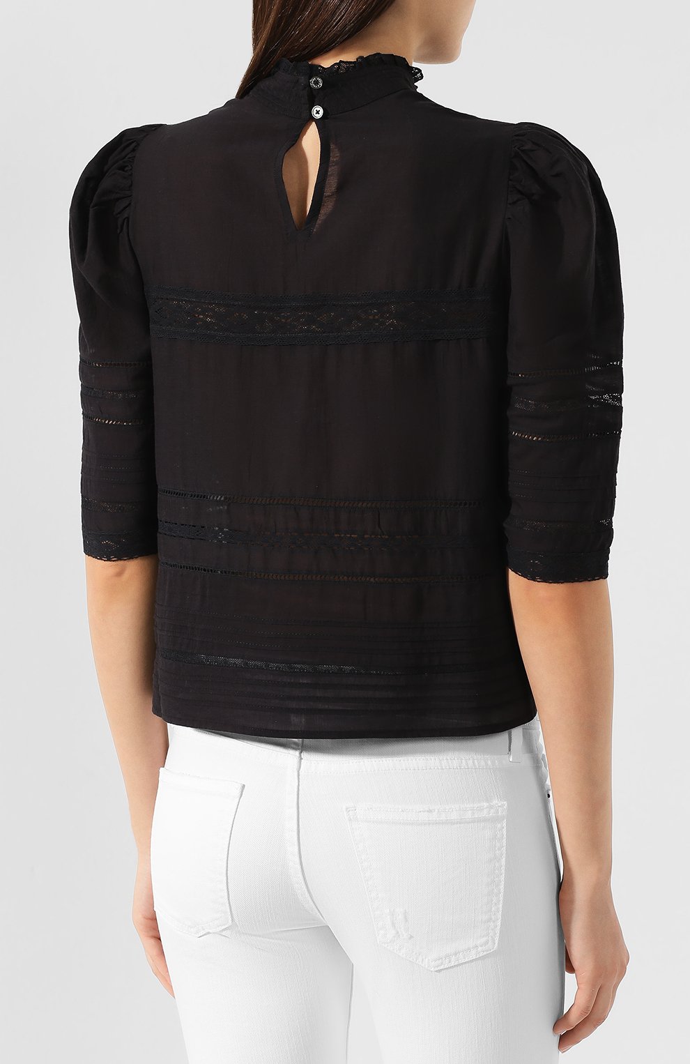 Хлопковая блузка ZADIG AND VOLTAIRE черного цвета по цене 24800 руб., арт. SHCA3502F, фото 4 Хлопковая блузка ZADIG AND VOLTAIRE, арт. SHCA3502F, фото 4