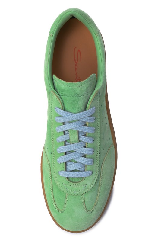 Замшевые кеды Santoni WBPG61340MENTKSN Зелёный  WBPG61340MENTKSN Фото 6