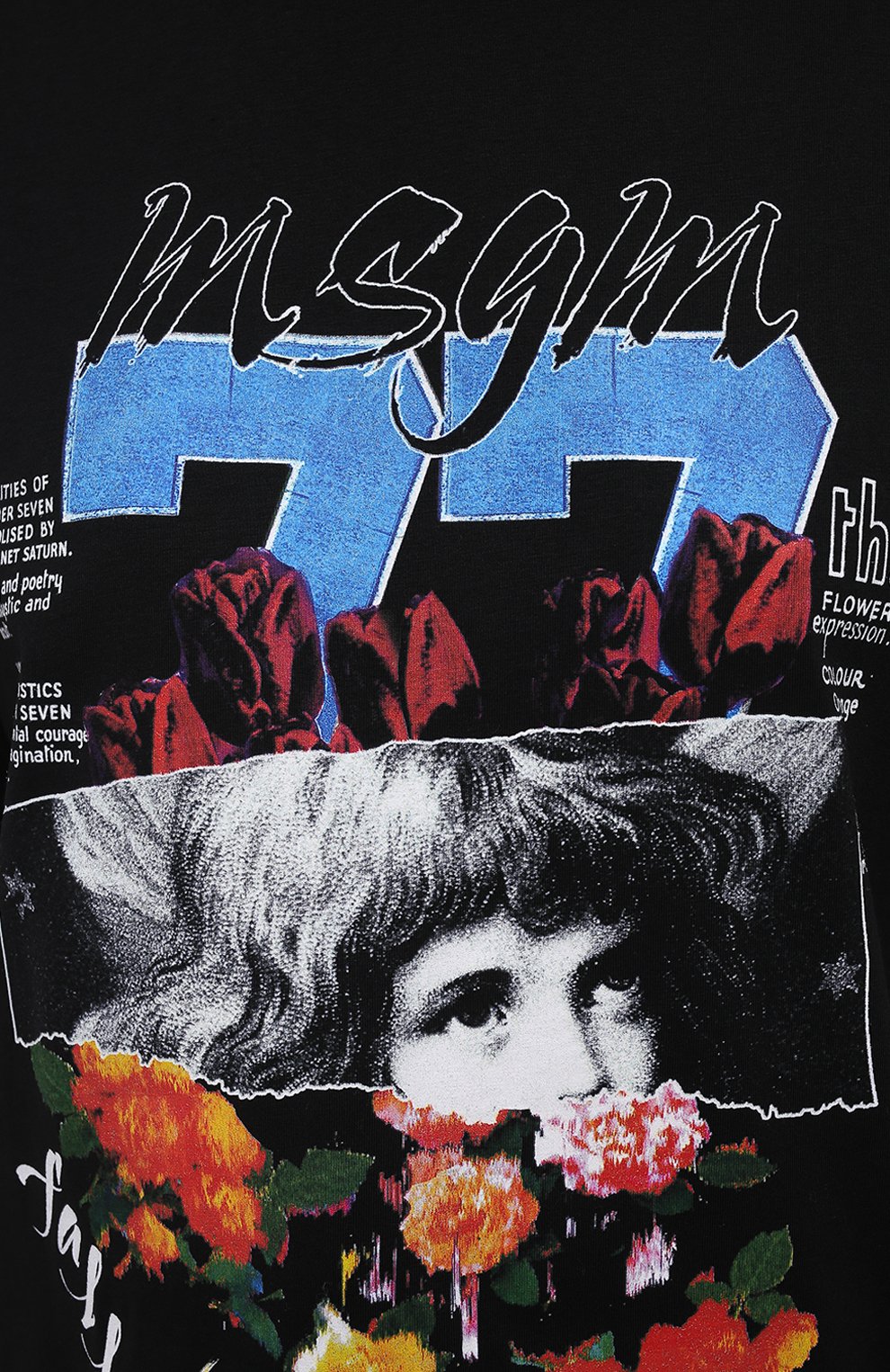 Хлопковая футболка MSGM черного цвета по цене 15600 руб., арт. 3141MDM160 217798, фото 5 Хлопковая футболка MSGM, арт. 3141MDM160 217798, фото 5